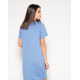 Голубое платье с аппликацией и короткими рукавами