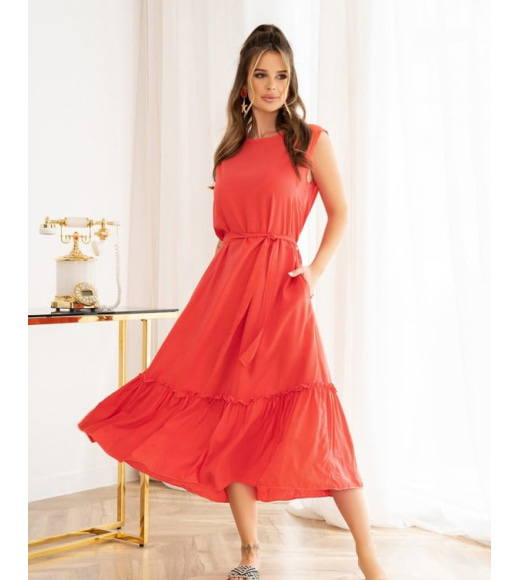 Червона сукня без рукавів