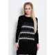 Чорне плаття-светр з тонкої вовни з декором спереду