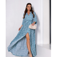 Цветочное длинное платье из хлопка