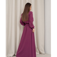 Фіолетова сукня-сорочка з довгими рукавами
