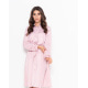 Розовое сатиновое платье с пуговицами и кулиской