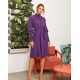 Фіолетове класичне плаття з жаткою на манжетах