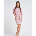 Сатиновое розовое мини платье