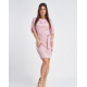 Сатиновое розовое мини платье