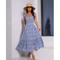 Цветочное приталенное платье из хлопка