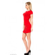 Красное платье-футболка со шнуровкой в тон на бедре