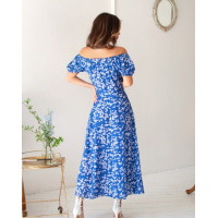 Синя квіткова сукня з бавовни