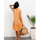 Оранжевое платье-рубашка с воланами