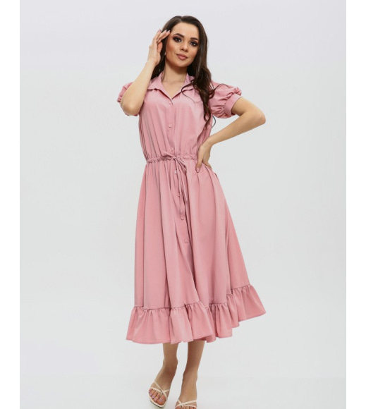 Рожева приталена сукня на гудзиках