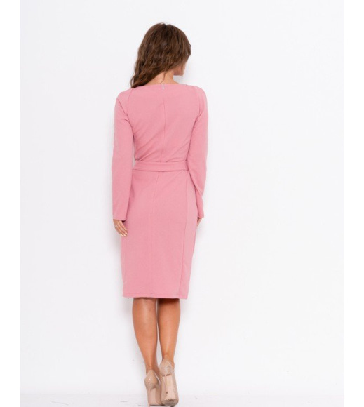 Рожева демісезонна сукня з кишенями