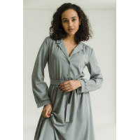 Серое платье длины миди с длинным рукавом Seventeen 2132.5635