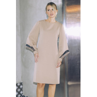 Бежевое свободное платье с пышными рукавами Seventeen 2227.6167