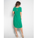 Зеленое свободное платье с короткими рукавами
