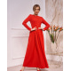 Червона класична сукня з довжиною в підлогу