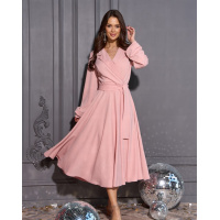 Розовое платье-тренч с люрексом