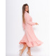 Розовое платье на пуговицах с кулиской