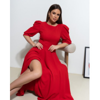Червона сукня з декоративною спинкою