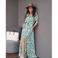 Длинное платье-рубашка с орнаментом