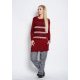 Бордове плаття-светр з тонкої вовни з декором спереду