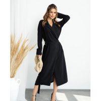 Черное платье-тренч миди длины