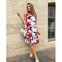 Хлопковый сарафан с ярким принтом