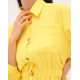 Желтое длинное платье-рубашка на пуговицах
