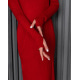 Красное длинное платье с карманами и разрезом