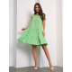 Салатовое свободное платье с воланами