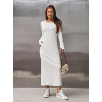Облегающее платье из молочного ангорового трикотажа