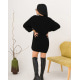 Черное шерстяное платье-свитер крупной вязки