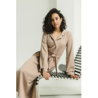 Бежевое платье длины миди с длинным рукавом Seventeen 2132.5640