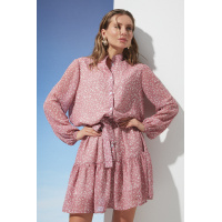 Розовое креп-шифоновое короткое платье Seventeen 2290.6353