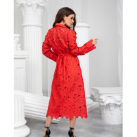 Червоне мереживне плаття-сорочка