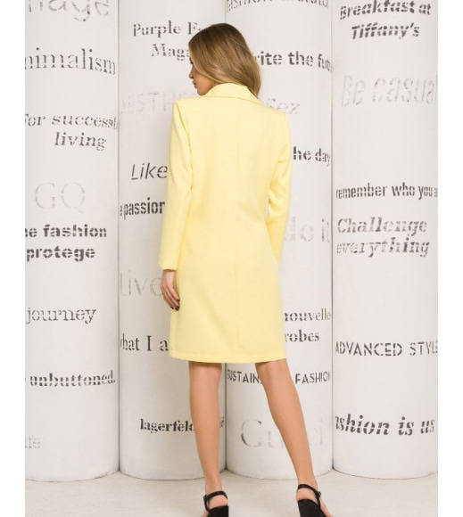 Желтое классическое платье-пиджак
