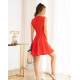 Красное классическое платье без рукавов