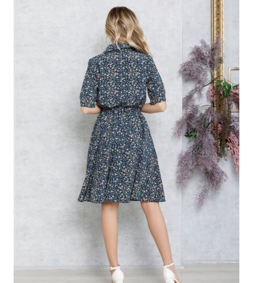 Квіткове плаття-сорочка з короткими рукавами