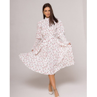 Белое принтованное платье с жаткой