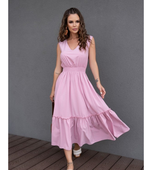 Рожеве плаття з V-подібними вирізами