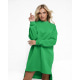 Зелене утеплене флісом асиметричне плаття