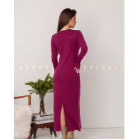 Фиолетовое длинное платье с карманами