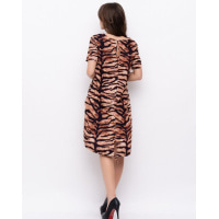 Свободное асимметричное платье с тигриным принтом
