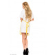 Біле плаття-футболка з жовтою накладкою з мережива муліне попереду