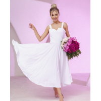 Белое нарядное платье на бретельках