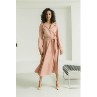 Персиковое платье длины миди с длинным рукавом Seventeen 2132.5632