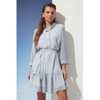 Голубое креп-шифоновое короткое платье Seventeen 2290.6354