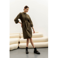 Прямое замшевое платье с длинным рукавом цвета хаки Seventeen 2097.5434