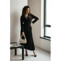 Черное длинное платье с юбкой плиссе Seventeen 2030.5294