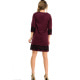 Фіолетова замшева сукня-трапеція з чорним мереживом