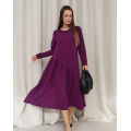 Фіолетова сукня з асиметричним воланом